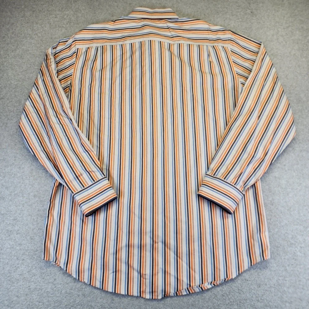 Banana Republic Dress‎ Shirt Mens L 16-16.5 Striped Multicolor Button Cotton